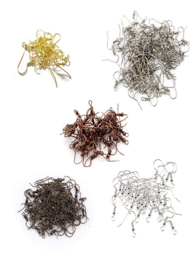 Excellentcrafts Metal Earring Hooks (Fish Hooks) for Jewellery Making Pack of 100 Pcs (Mixed) - Image 1